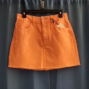 Peach Denim Mini Skirt